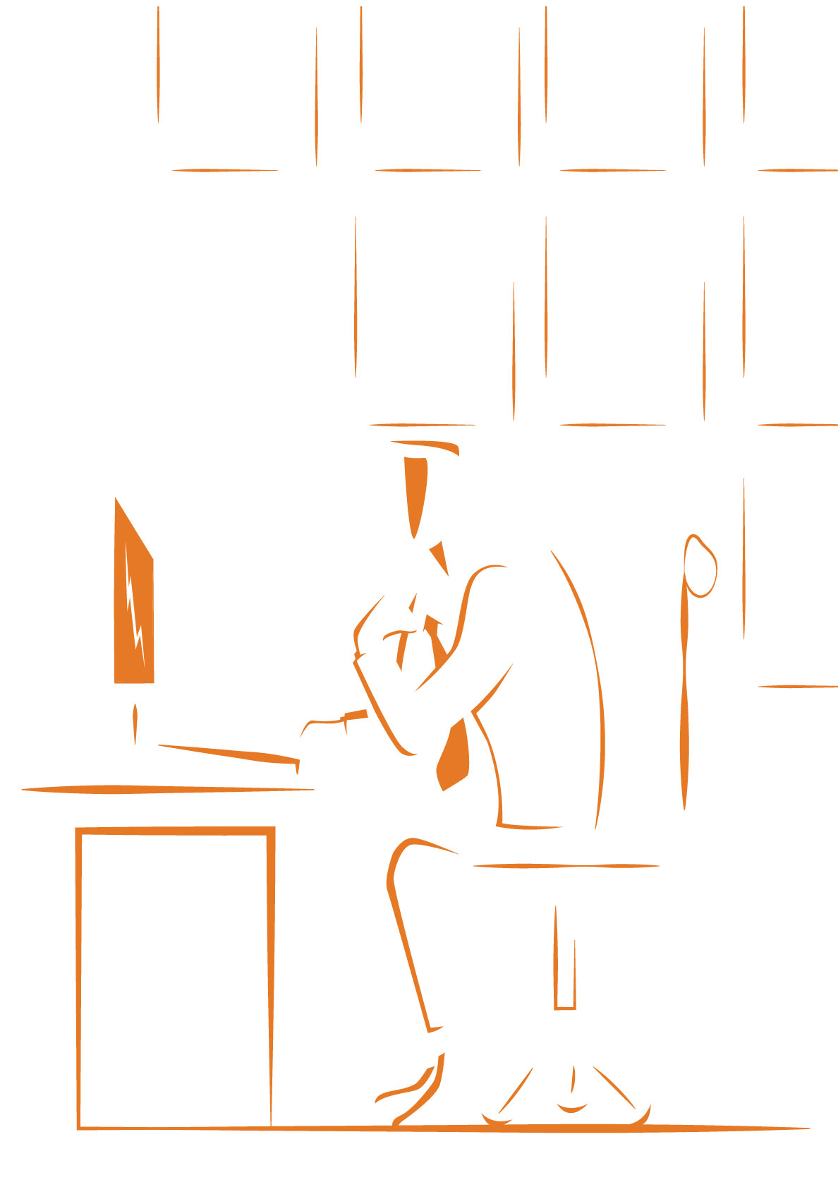 Iteration of thinker illustration